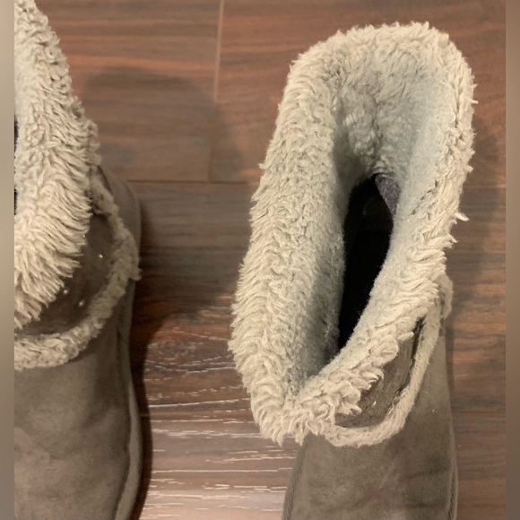 Justice Girls Winter Boots Faux Suede Fur Embellished Rhinestones Bows on Back 2 - Picture 12 of 13